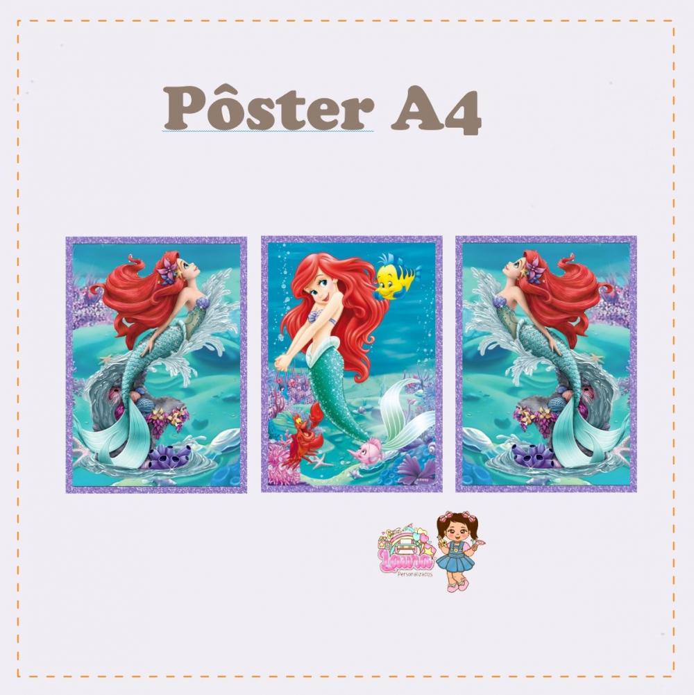 Kit Festa só um Bolinho Sereia Ariel - Decoração de aniversár