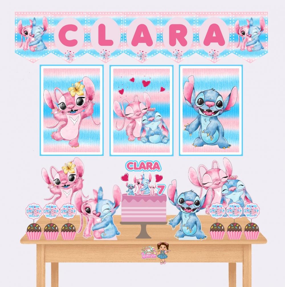 Kit Festa só um Bolinho Stitch e Angel - Decoração de anivers?