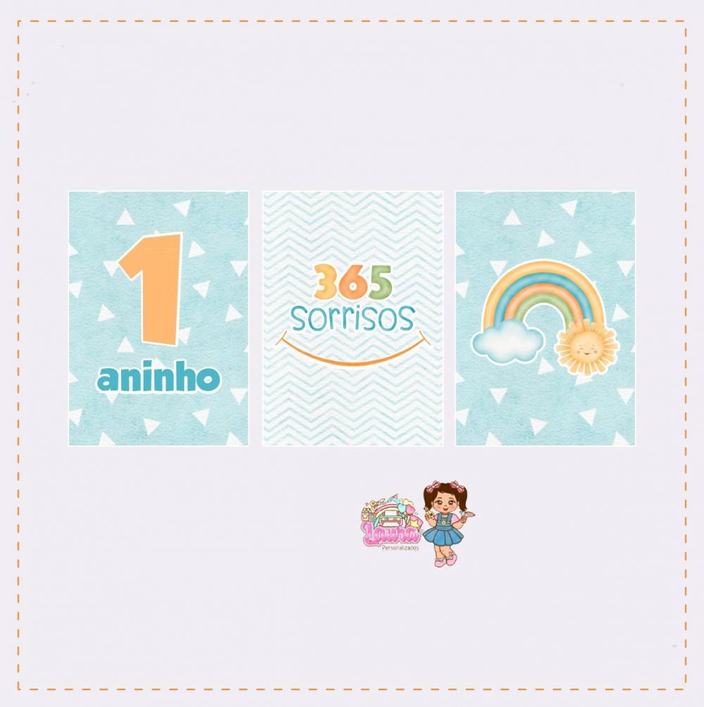 Kit Festa só um Bolinho 365 sorrisos - Decoração de aniversár