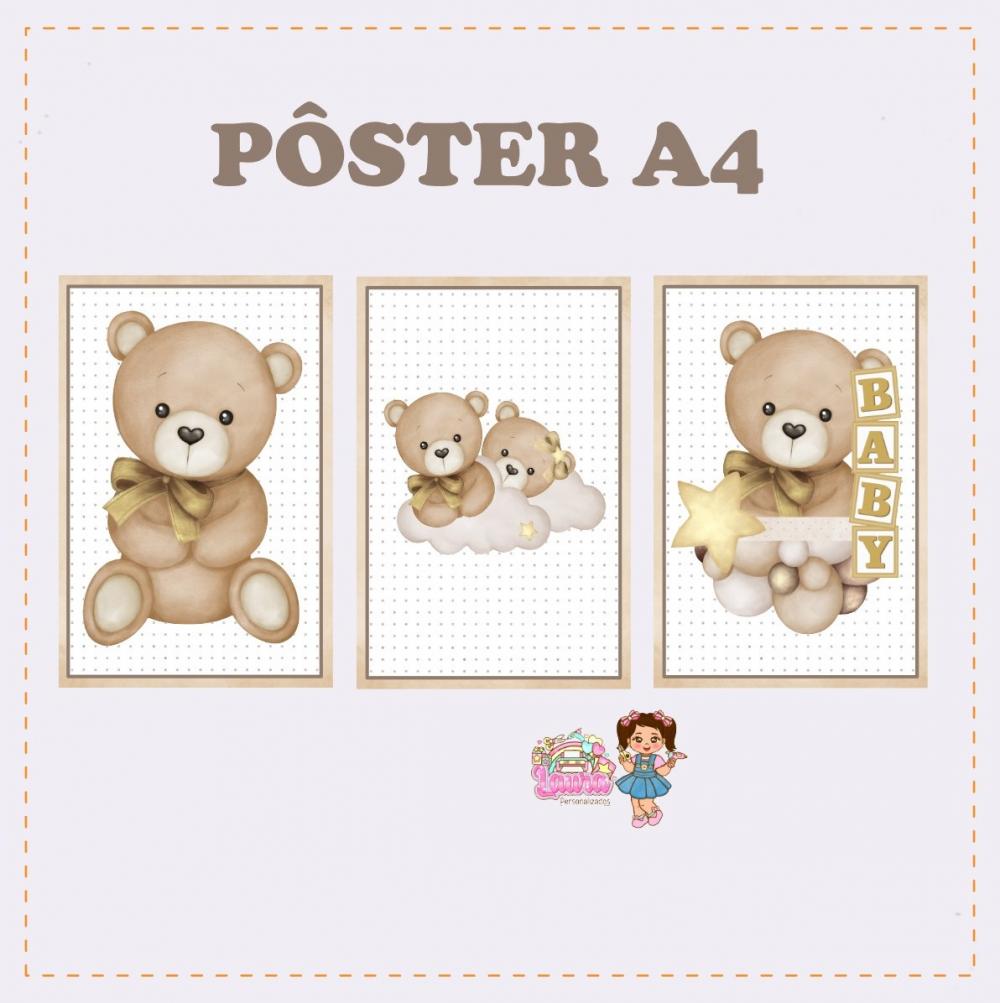 Kit Festa só um Bolinho Ursinho Neutro - Decoração de anivers?