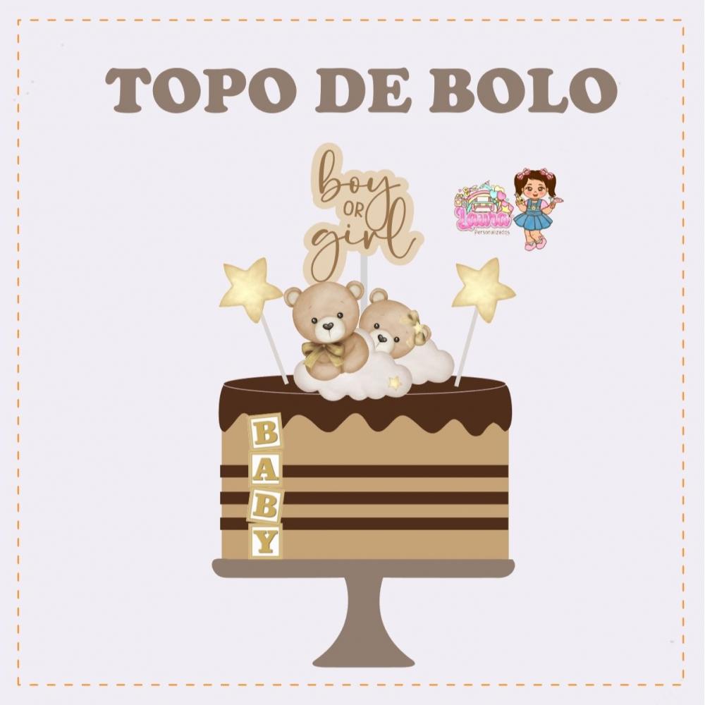 Kit Festa só um Bolinho Ursinho Neutro - Decoração de anivers?