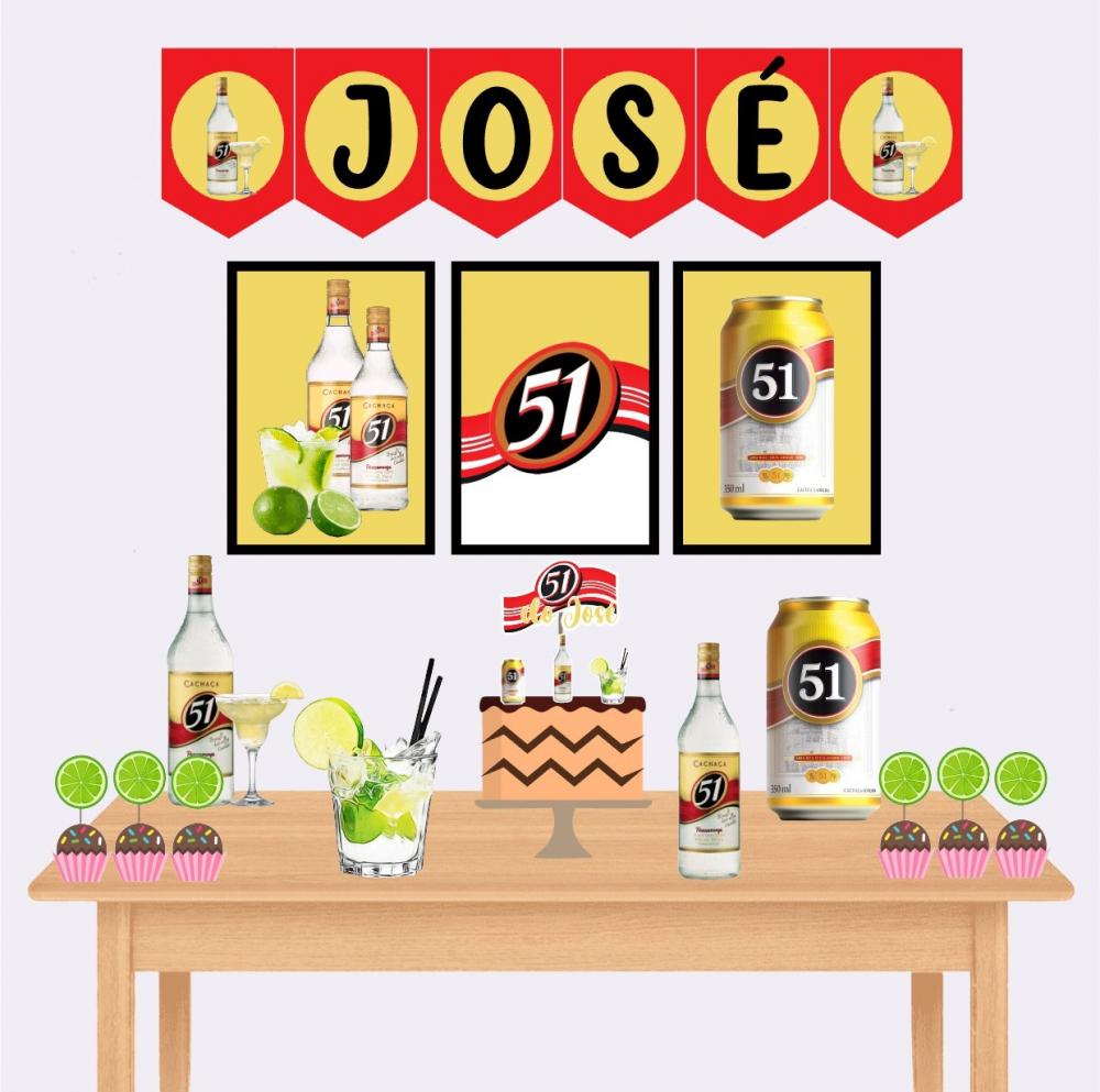 Kit Festa só um Bolinho Cachaça 51 - Decoração de aniversári