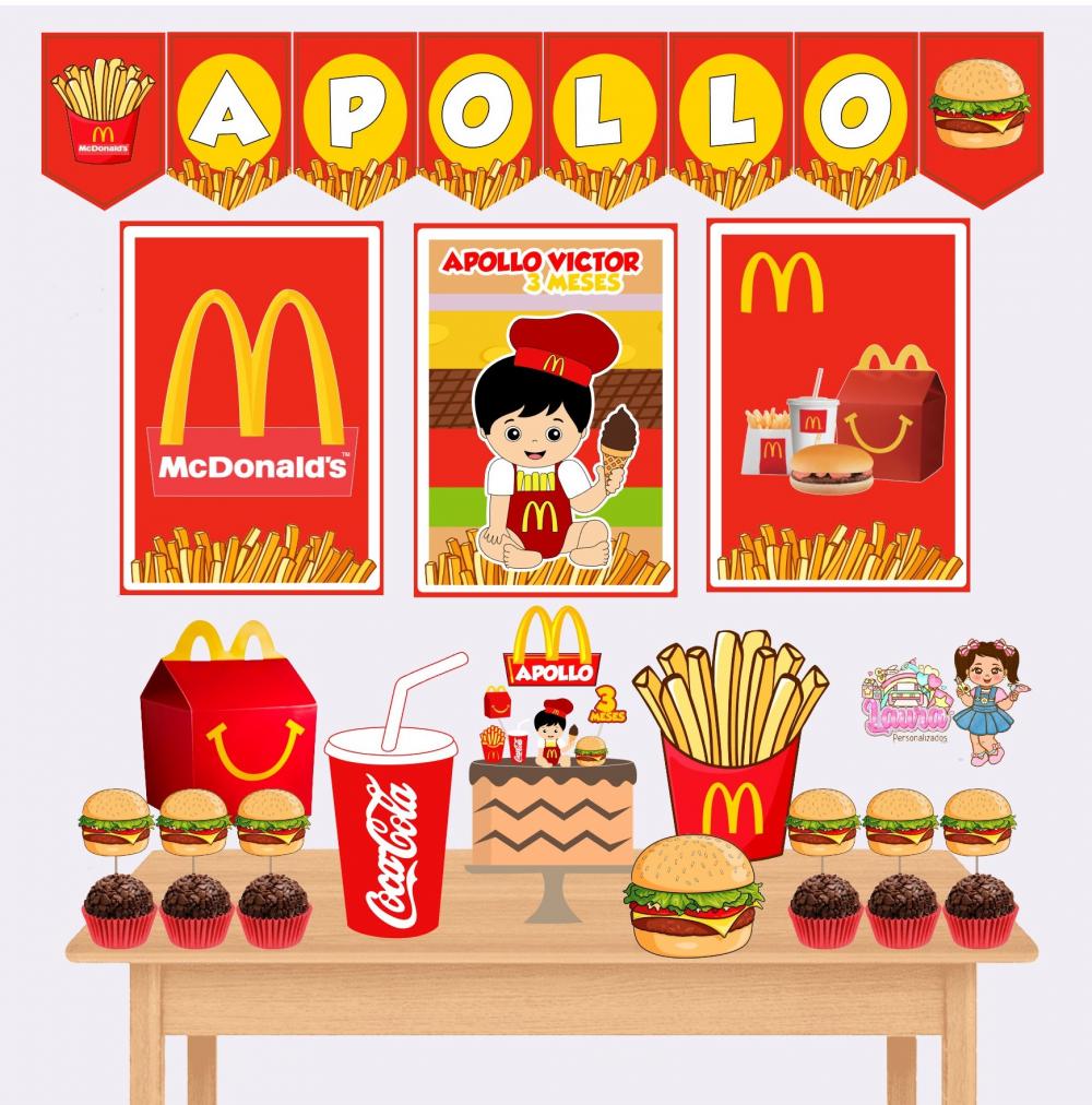 Kit Festa só um Bolinho Mc Donalds - Decoração de aniversário