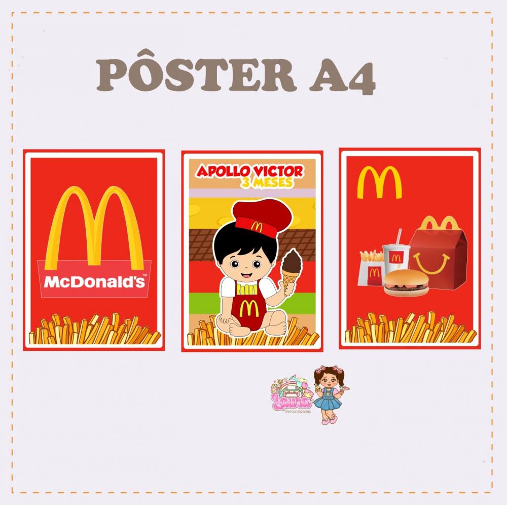 Kit Festa só um Bolinho Mc Donalds - Decoração de aniversário