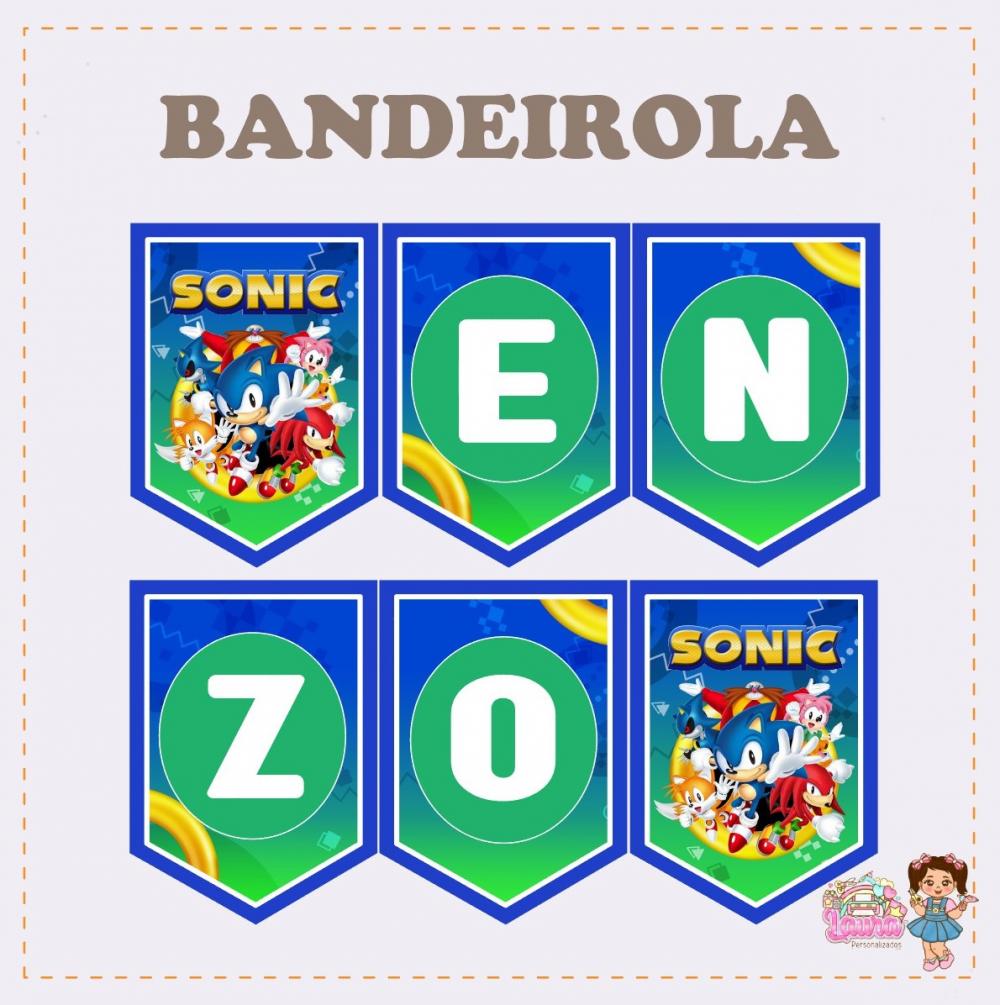 Kit Festa só um Bolinho Sonic - Decoração de aniversário - Fe