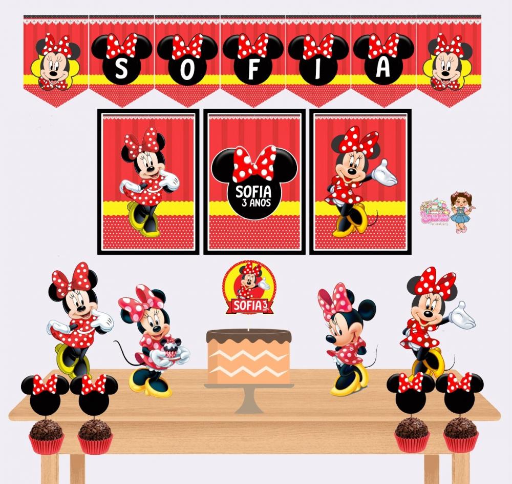 Kit Festa só um Bolinho Minnie - Decoração de Festa