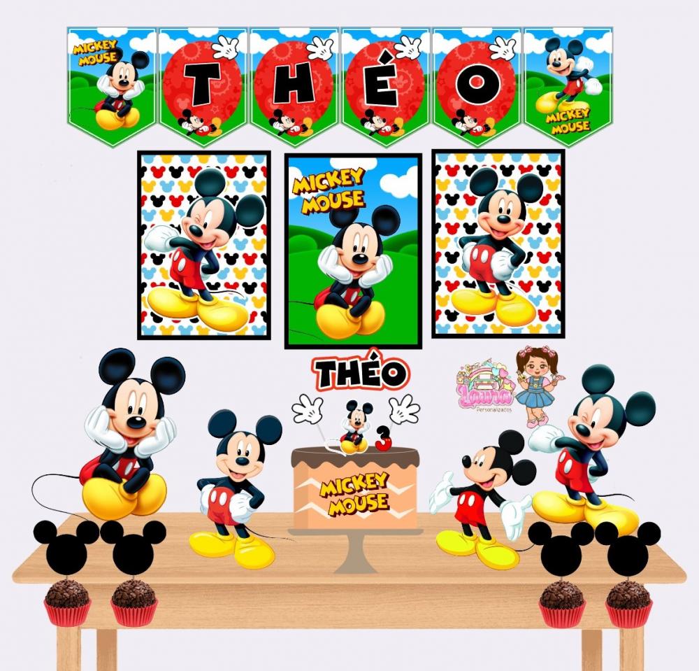 Kit Festa só um Bolinho Mickey - Decoração de Festa