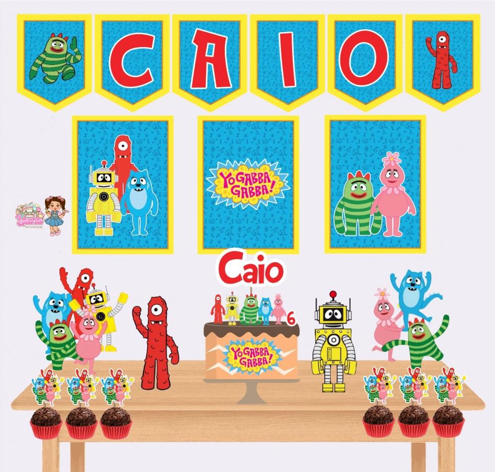 Kit Festa só um Bolinho Yo Gabba Gabba - Decoração de anivers?