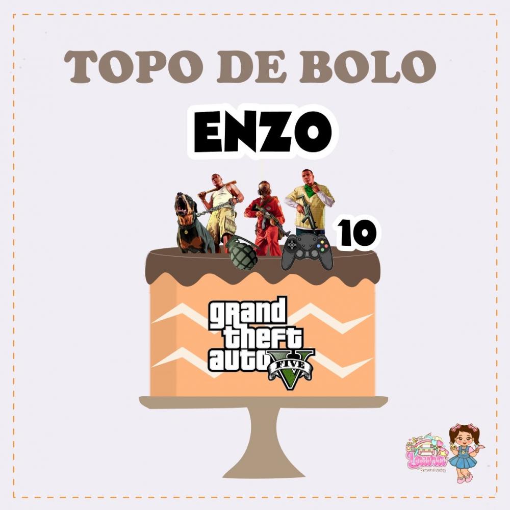 Kit Festa só um Bolinho Jogo GTA - Decoração de Aniversário -