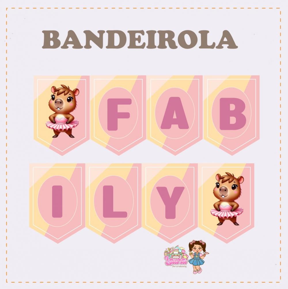 Kit Festa só um Bolinho Capivara Bailarina - Decoração de aniv
