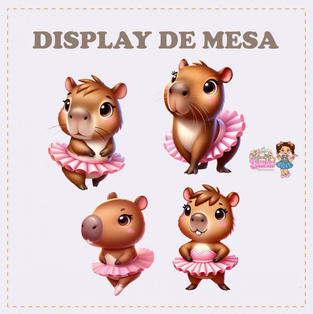Kit Festa só um Bolinho Capivara Bailarina - Decoração de aniv