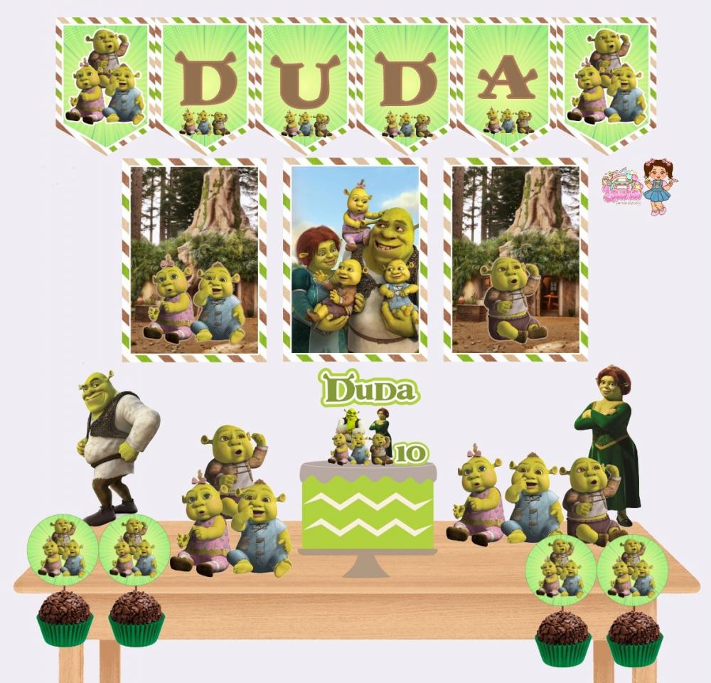 Kit Festa só um Bolinho Shrek  - Decoração de aniversário - F
