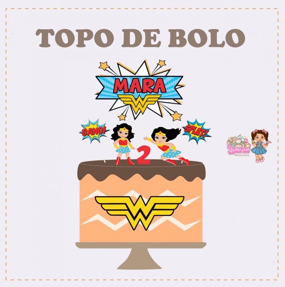 Kit Festa só um Bolinho Mulher Maravilha Cute  - Decoração de 