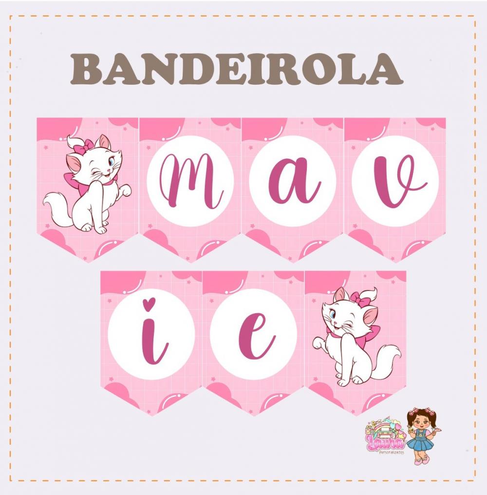 Kit Festa só um Bolinho Gatinha Marie - Decoração de aniversá