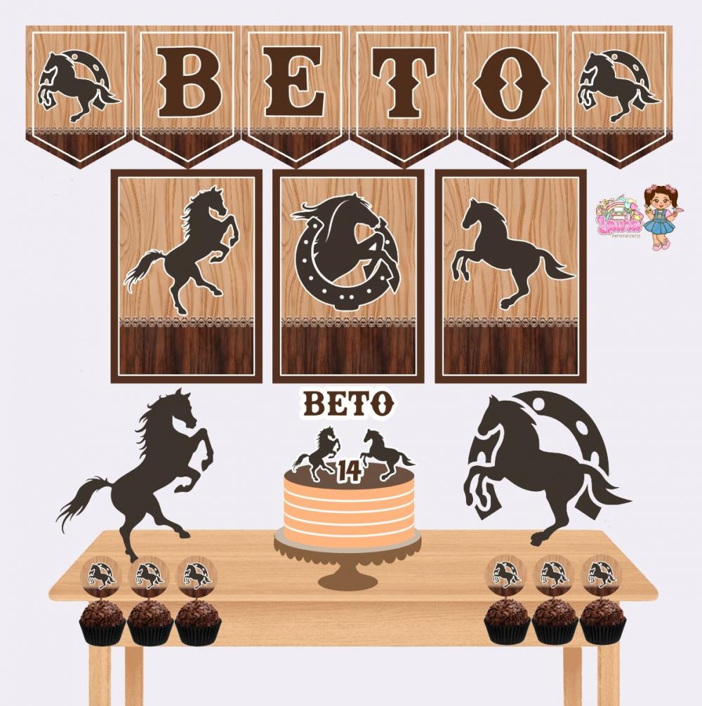 Kit Festa só um Bolinho Cavalo - Decoração de aniversário - F