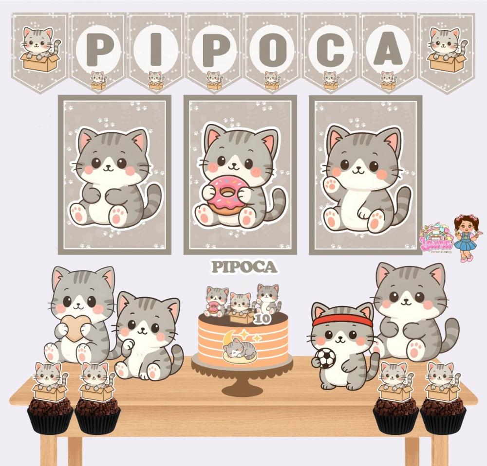 Kit Festa só um Bolinho Gatinhos - Decoração de aniversário -