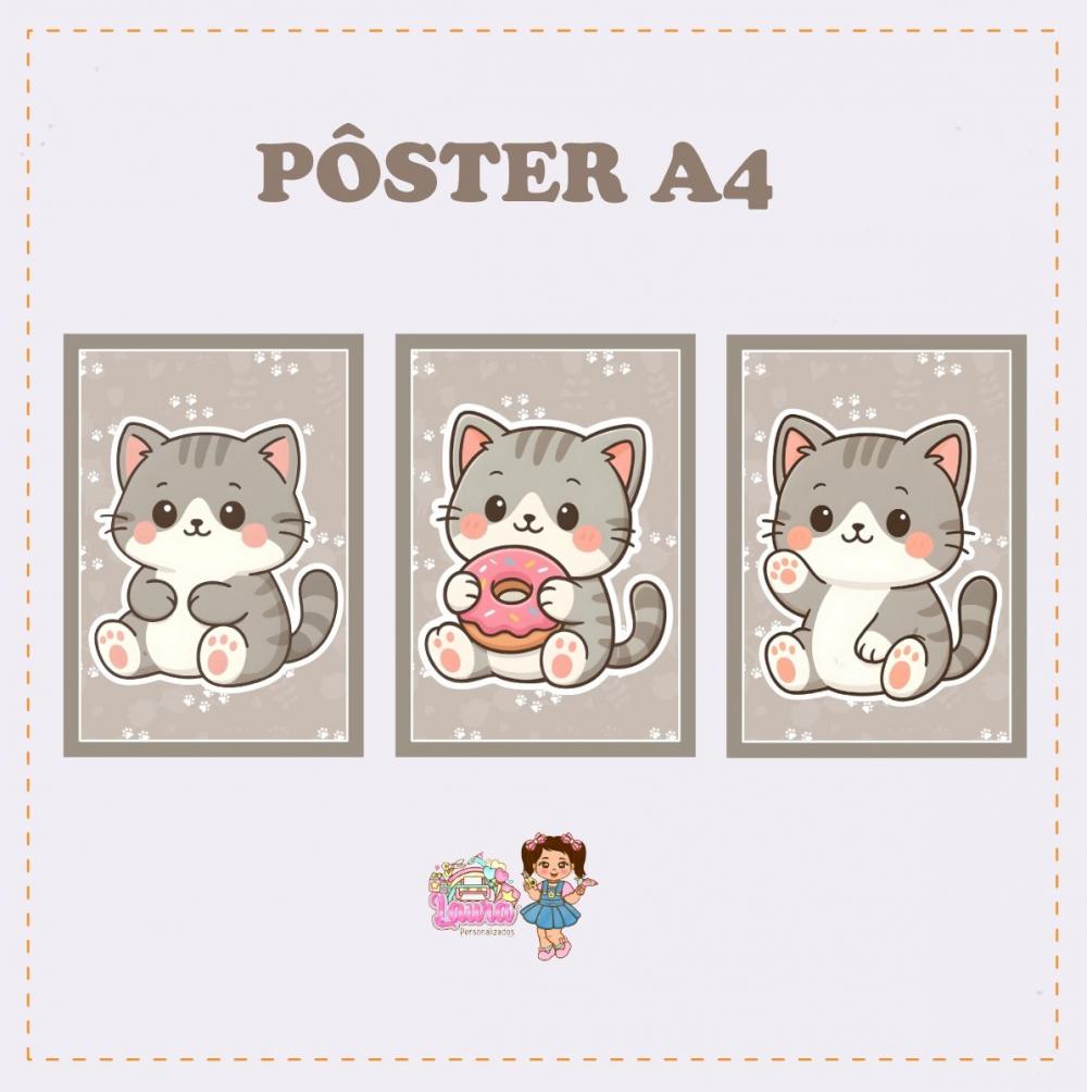 Kit Festa só um Bolinho Gatinhos - Decoração de aniversário -