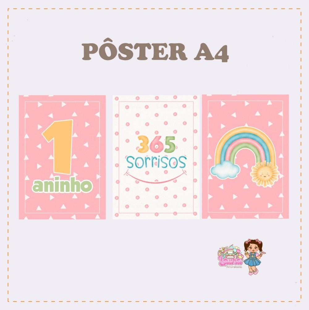 Kit Festa só um Bolinho 365 Sorrisos Rosa - Decoração de anive