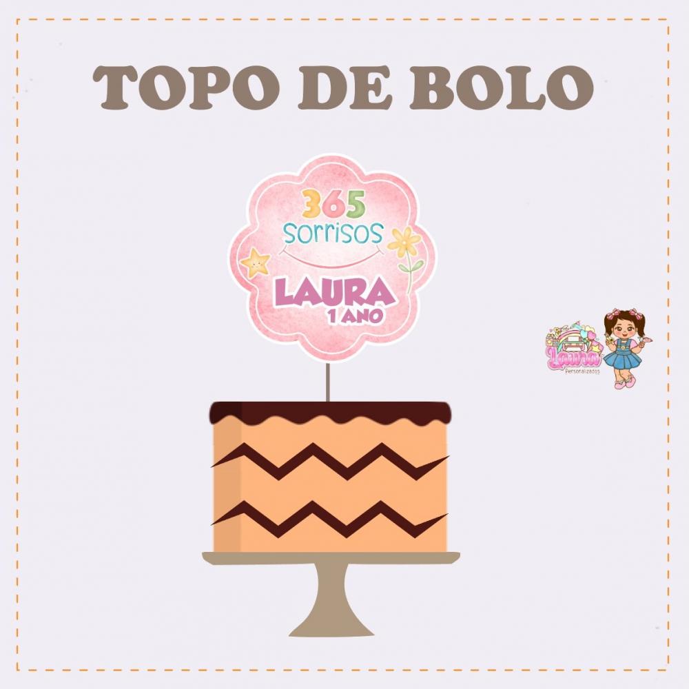 Kit Festa só um Bolinho 365 Sorrisos Rosa - Decoração de anive