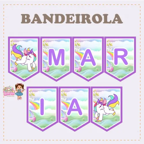 Kit Festa só um Bolinho Unicornio - Decoração de aniversário 