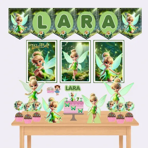 Kit Festa só um Bolinho Tinker Bell - Decoração de aniversário - Festa infantil - Mesversário - Aniversário