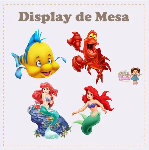 Kit Festa só um Bolinho Sereia Ariel - Decoração de aniversár
