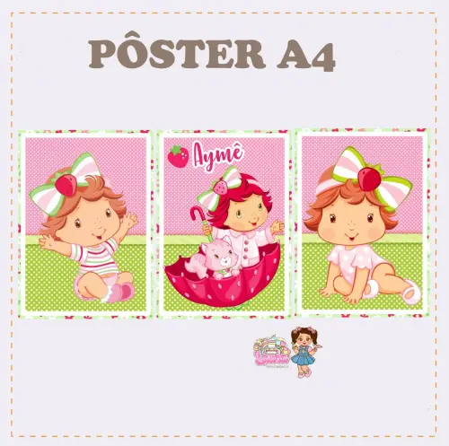 Kit Festa só um Bolinho Moranguinho Baby - Decoração de aniver