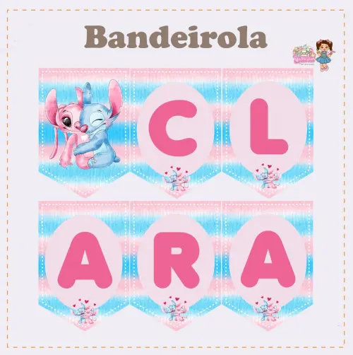 Kit Festa só um Bolinho Stitch e Angel - Decoração de anivers?