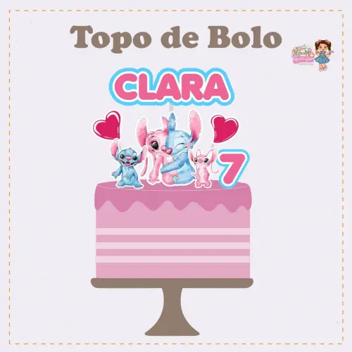 Kit Festa só um Bolinho Stitch e Angel - Decoração de anivers?
