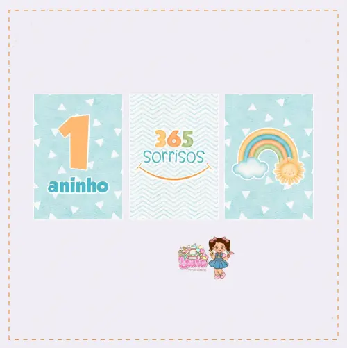 Kit Festa só um Bolinho 365 sorrisos - Decoração de aniversár
