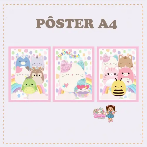 Kit Festa só um Bolinho Squishmallows - Decoração de aniversá