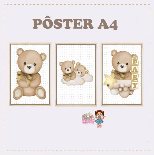 Kit Festa só um Bolinho Ursinho Neutro - Decoração de anivers?