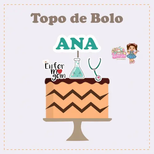 Kit Festa só um Bolinho Enfermagem - Decoração de aniversário