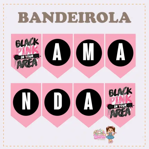 Kit Festa só um Bolinho Black Pink - Decoração de aniversário
