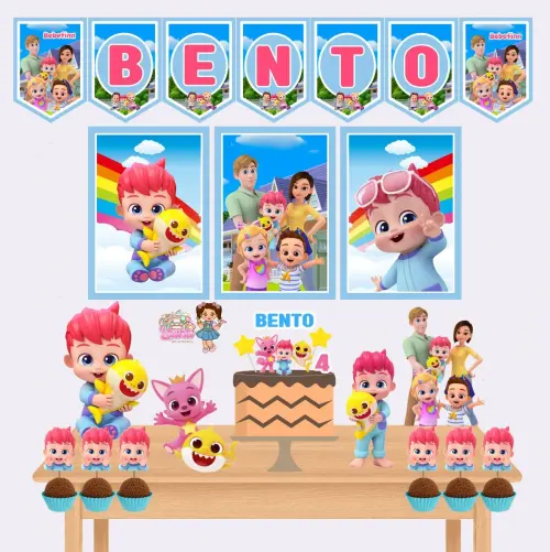 Kit Festa só um Bolinho Bebefinn - Decoração de aniversário - Festa infantil - Lembrancinha - Mesversário - Aniversário