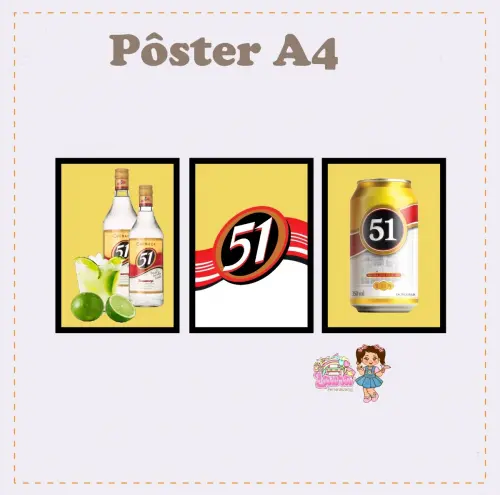 Kit Festa só um Bolinho Cachaça 51 - Decoração de aniversári