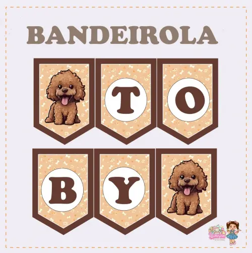 Kit Festa só um Bolinho Dog Poodle - Decoração de aniversário