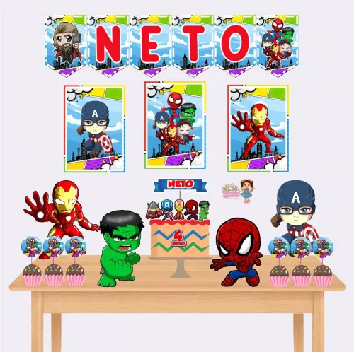 Kit Festa só um Bolinho Os vingadores Baby - Decoração de aniversário - Festa infantil - Lembrancinha - Mesversário - Aniversário