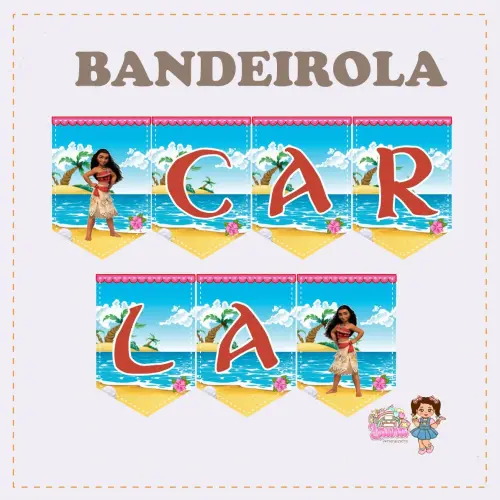 Kit Festa só um Bolinho Moana - Decoração de aniversário - Fe