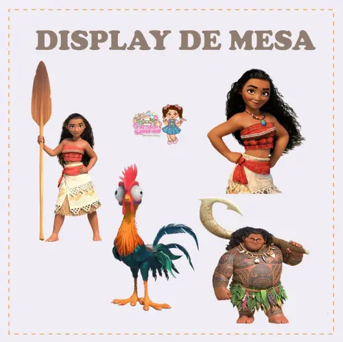 Kit Festa só um Bolinho Moana - Decoração de aniversário - Fe