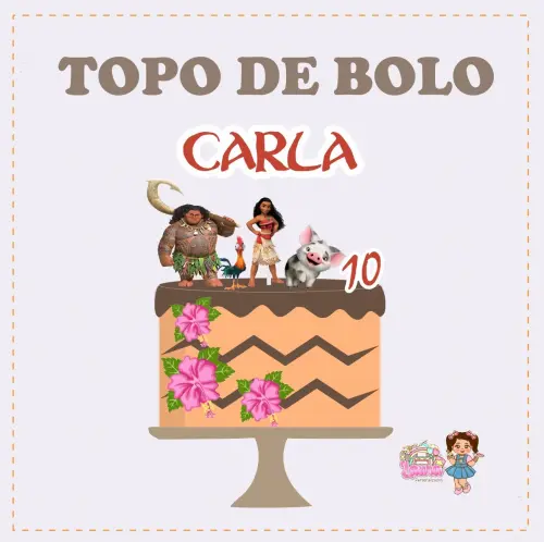 Kit Festa só um Bolinho Moana - Decoração de aniversário - Fe