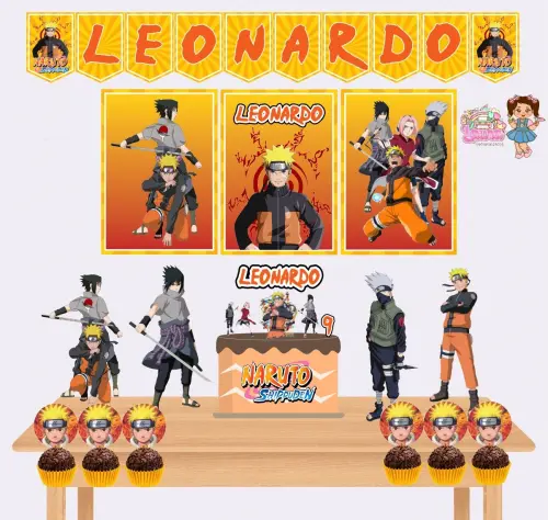 Kit Festa só um Bolinho Naruto - Decoração de aniversário - Festa infantil - Lembrancinha - Mesversário - Aniversário