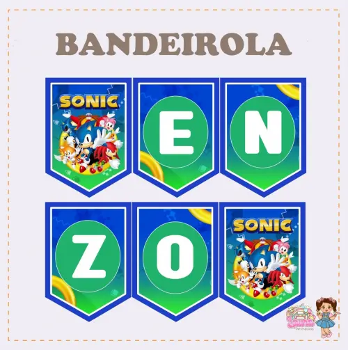 Kit Festa só um Bolinho Sonic - Decoração de aniversário - Fe