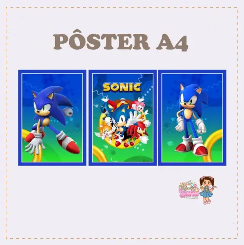 Kit Festa só um Bolinho Sonic - Decoração de aniversário - Fe