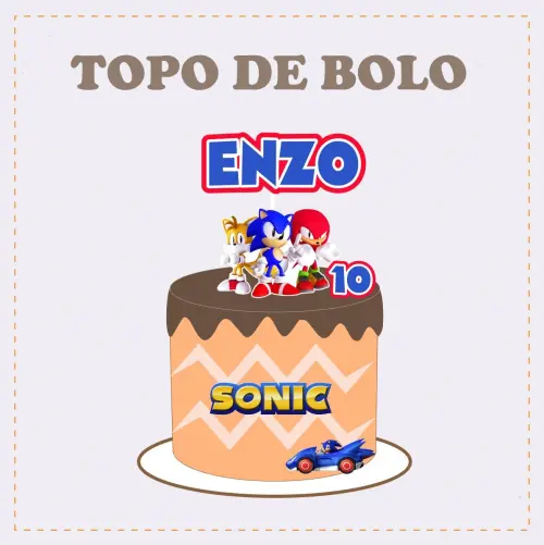 Kit Festa só um Bolinho Sonic - Decoração de aniversário - Fe