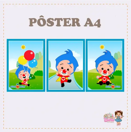 Kit Festa só um Bolinho Palhaço Plim Plim - Decoração de aniv