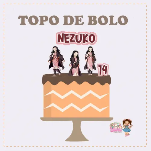 Kit Festa só um Bolinho Nezuko - Decoração de Aniversário - F