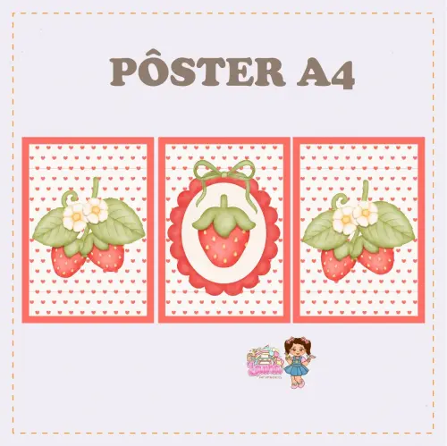Kit Festa só um Bolinho Morango - Decoração de aniversário - 