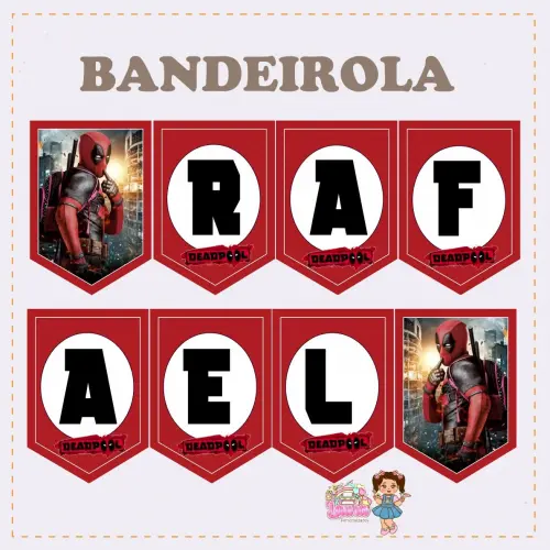 Kit Festa só um Bolinho DeadPool - Decoração de aniversário -