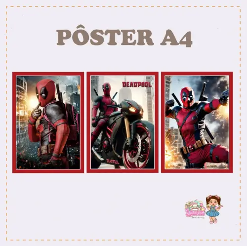 Kit Festa só um Bolinho DeadPool - Decoração de aniversário -